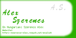 alex szerencs business card